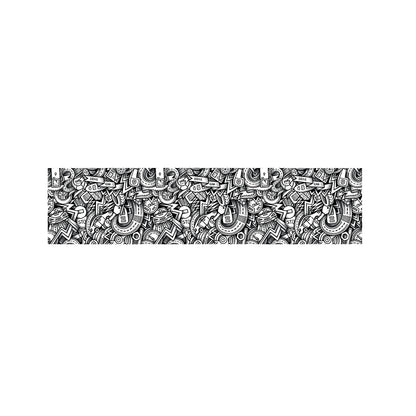 Cartoon Mechanic Pattern Print Bed Runner