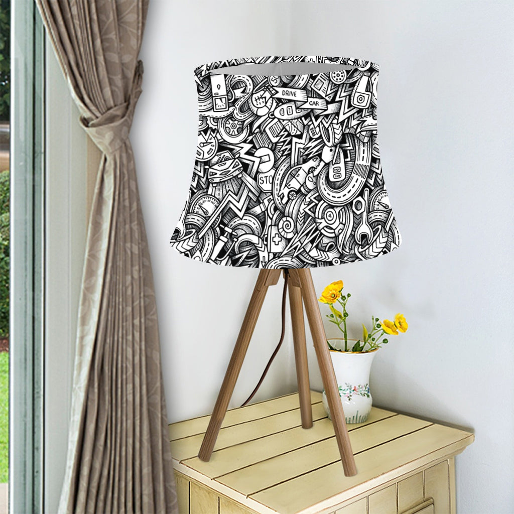 Cartoon Mechanic Pattern Print Bell Lamp Shade