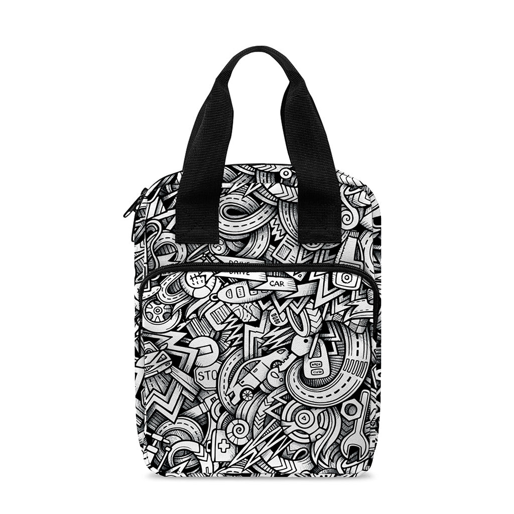 Cartoon Mechanic Pattern Print Bible Tote Bag