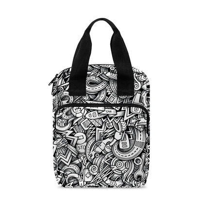 Cartoon Mechanic Pattern Print Bible Tote Bag