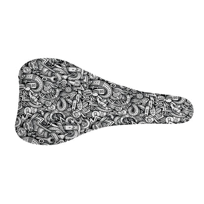 Cartoon Mechanic Pattern Print Bicycle Seat Cover