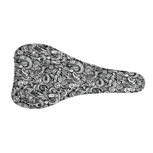 Cartoon Mechanic Pattern Print Bicycle Seat Cover