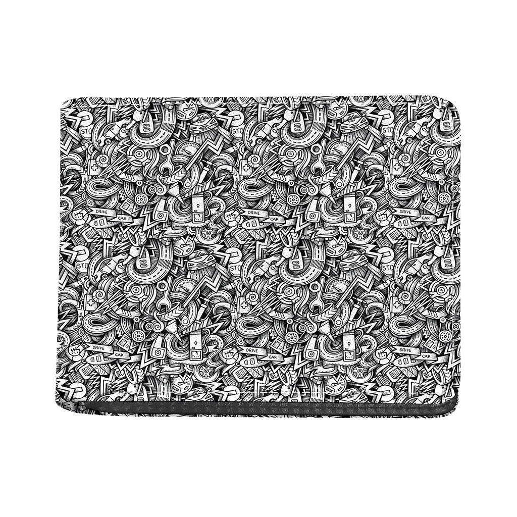 Cartoon Mechanic Pattern Print Bifold Wallet