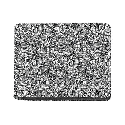 Cartoon Mechanic Pattern Print Bifold Wallet