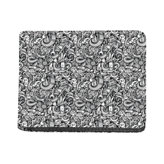 Cartoon Mechanic Pattern Print Bifold Wallet