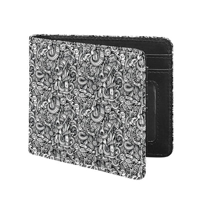Cartoon Mechanic Pattern Print Bifold Wallet