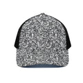 Cartoon Mechanic Pattern Print Black Mesh Trucker Hat