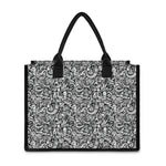 Cartoon Mechanic Pattern Print Canvas Tote Bag