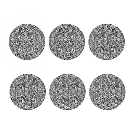 Cartoon Mechanic Pattern Print Coaster Set