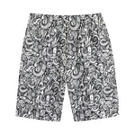 Cartoon Mechanic Pattern Print Cotton Shorts