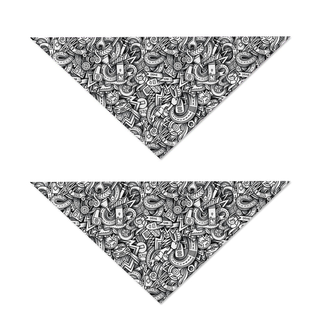 Cartoon Mechanic Pattern Print Dog Bandana