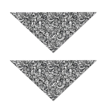 Cartoon Mechanic Pattern Print Dog Bandana