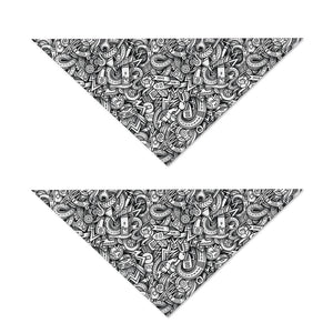 Cartoon Mechanic Pattern Print Dog Bandana