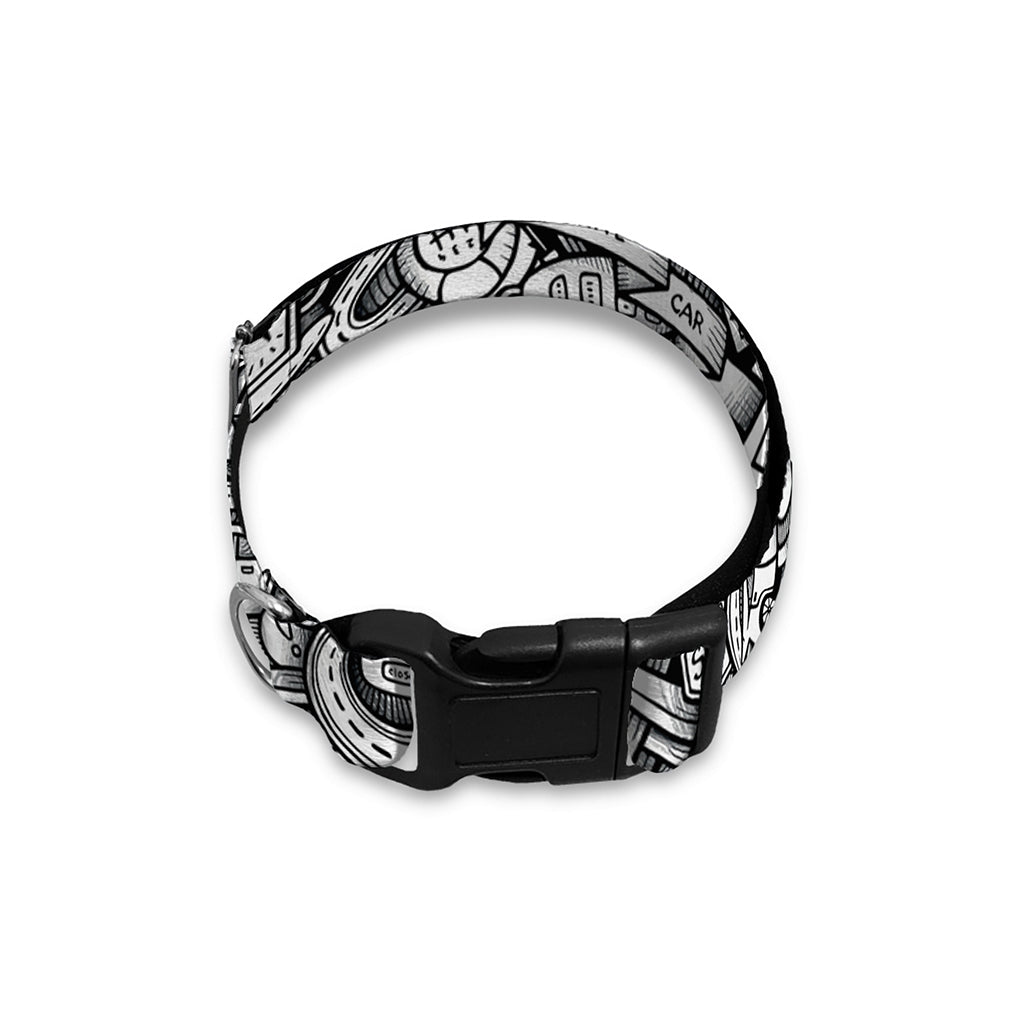 Cartoon Mechanic Pattern Print Dog Collar