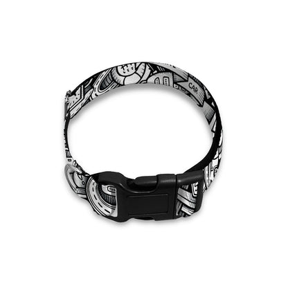 Cartoon Mechanic Pattern Print Dog Collar