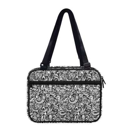 Cartoon Mechanic Pattern Print Double Strap Bible Bag