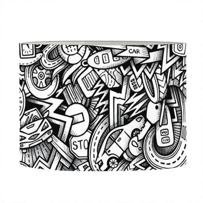 Cartoon Mechanic Pattern Print Drum Lamp Shade