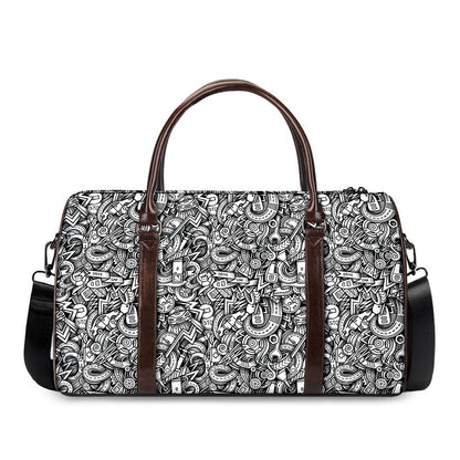 Cartoon Mechanic Pattern Print Duffle Bag
