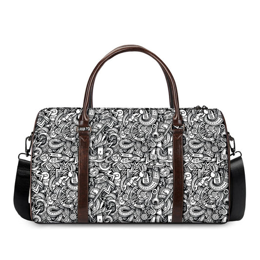 Cartoon Mechanic Pattern Print Duffle Bag