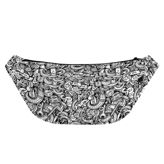 Cartoon Mechanic Pattern Print Fanny Pack