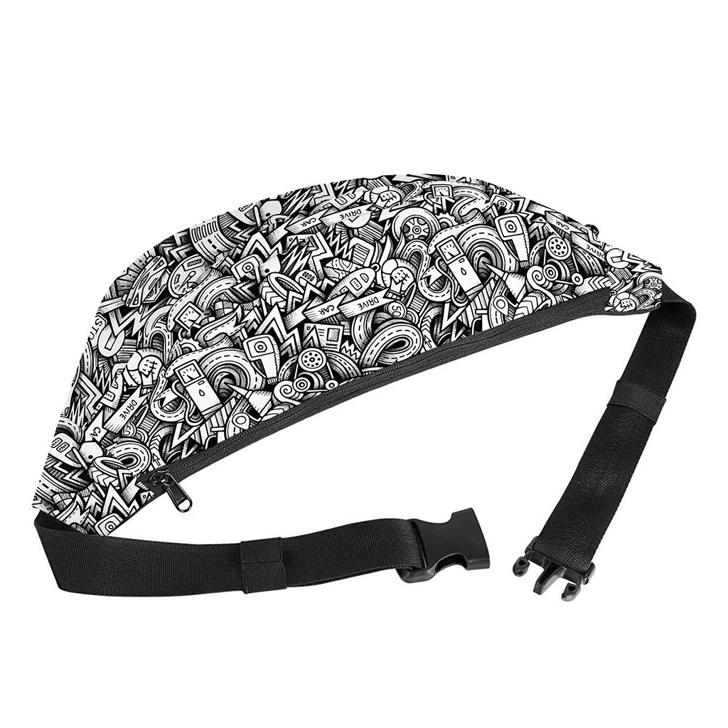Cartoon Mechanic Pattern Print Fanny Pack
