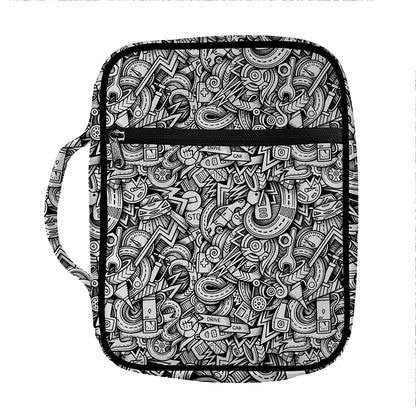 Cartoon Mechanic Pattern Print Front Pocket Bible Bag