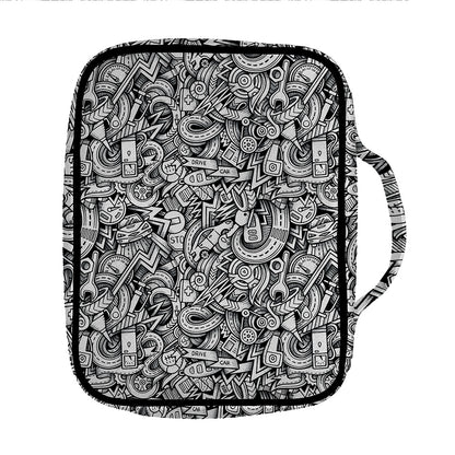 Cartoon Mechanic Pattern Print Front Pocket Bible Bag