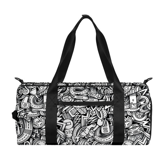 Cartoon Mechanic Pattern Print Gym Bag