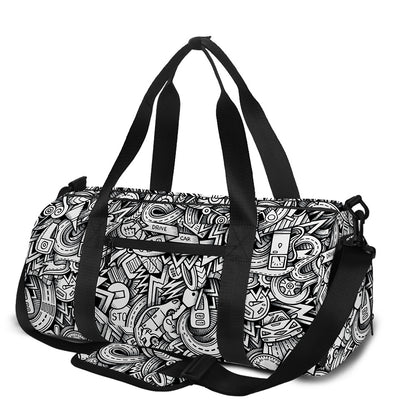 Cartoon Mechanic Pattern Print Gym Bag
