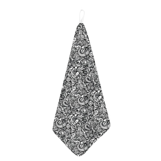 Cartoon Mechanic Pattern Print Hand Towel
