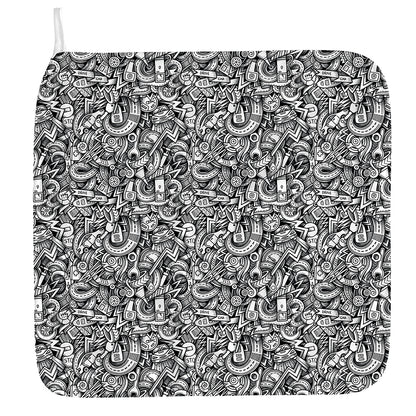 Cartoon Mechanic Pattern Print Hand Towel
