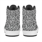 Cartoon Mechanic Pattern Print High Top Leather Sneakers