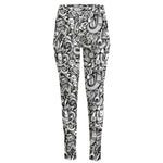 Cartoon Mechanic Pattern Print High-Waisted Pocket Leggings