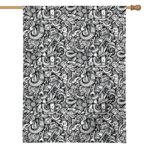 Cartoon Mechanic Pattern Print House Flag