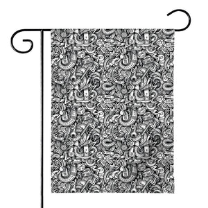 Cartoon Mechanic Pattern Print House Flag