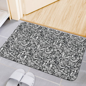 Cartoon Mechanic Pattern Print Indoor Door Mat