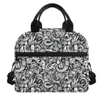 Cartoon Mechanic Pattern Print Insulated Lunch Bag