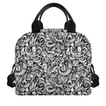 Cartoon Mechanic Pattern Print Insulated Lunch Bag