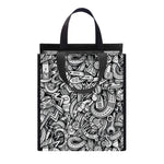 Cartoon Mechanic Pattern Print Insulated Lunch Tote