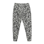 Cartoon Mechanic Pattern Print Jogger Pants