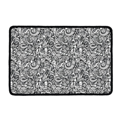 Cartoon Mechanic Pattern Print Kitchen Mat