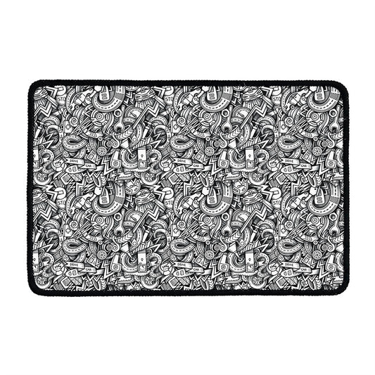 Cartoon Mechanic Pattern Print Kitchen Mat