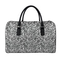 Cartoon Mechanic Pattern Print Leather Duffel Bag