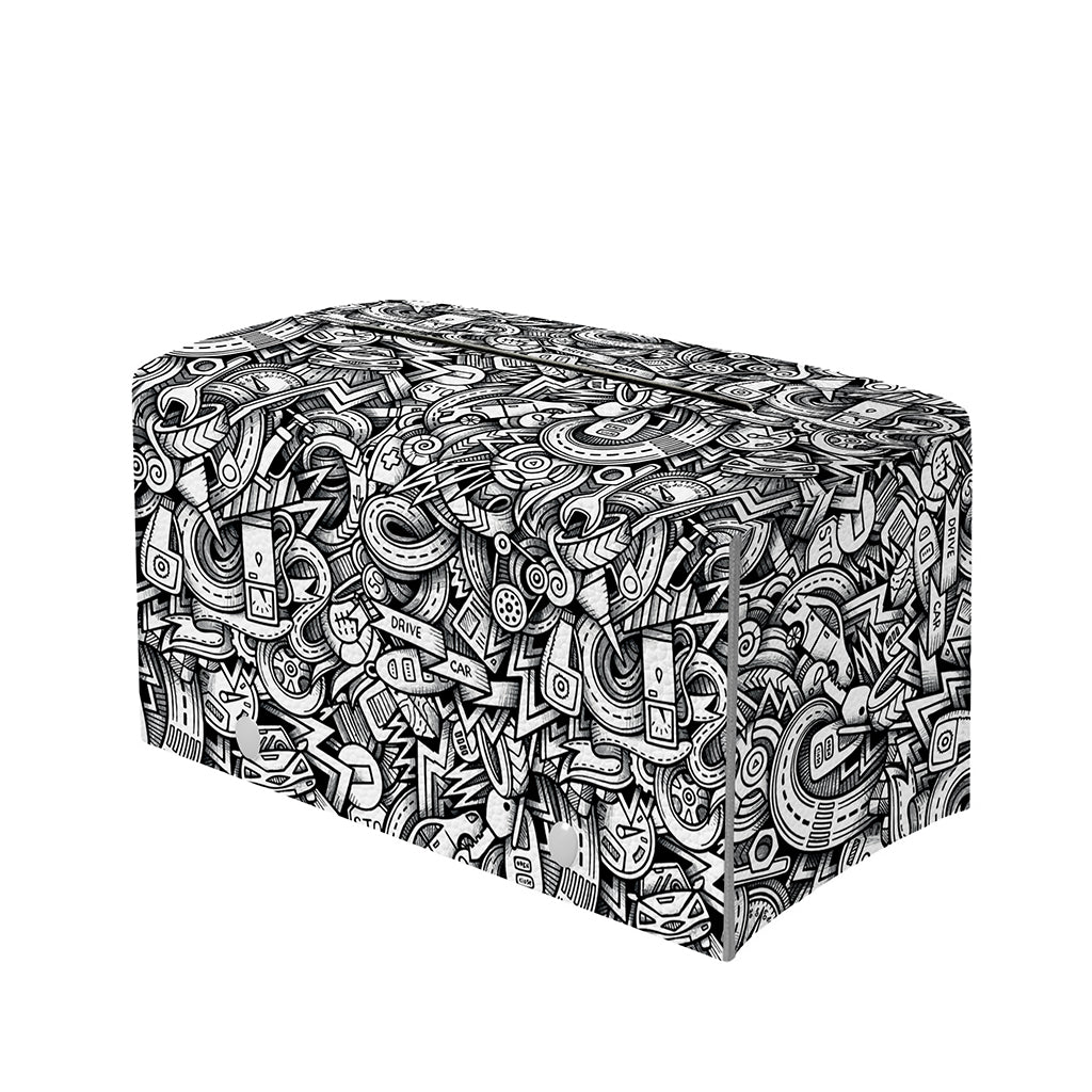 Cartoon Mechanic Pattern Print Leather Tissue Box Cover