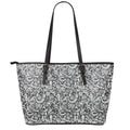 Cartoon Mechanic Pattern Print Leather Tote Bag With Zipper