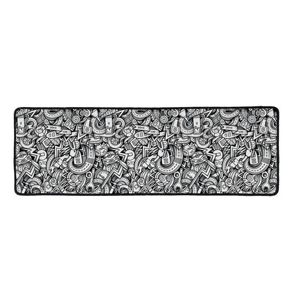 Cartoon Mechanic Pattern Print Long Kitchen Mat