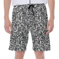 Cartoon Mechanic Pattern Print Men's Beach Shorts