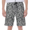 Cartoon Mechanic Pattern Print Men's Beach Shorts