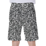 Cartoon Mechanic Pattern Print Men's Beach Shorts