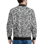 Cartoon Mechanic Pattern Print Men's Bomber Jacket